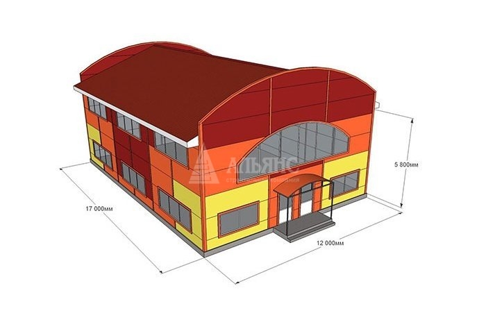 3D визуализация ТРЦ "Радуга" из сэндвич панелей - фото 1