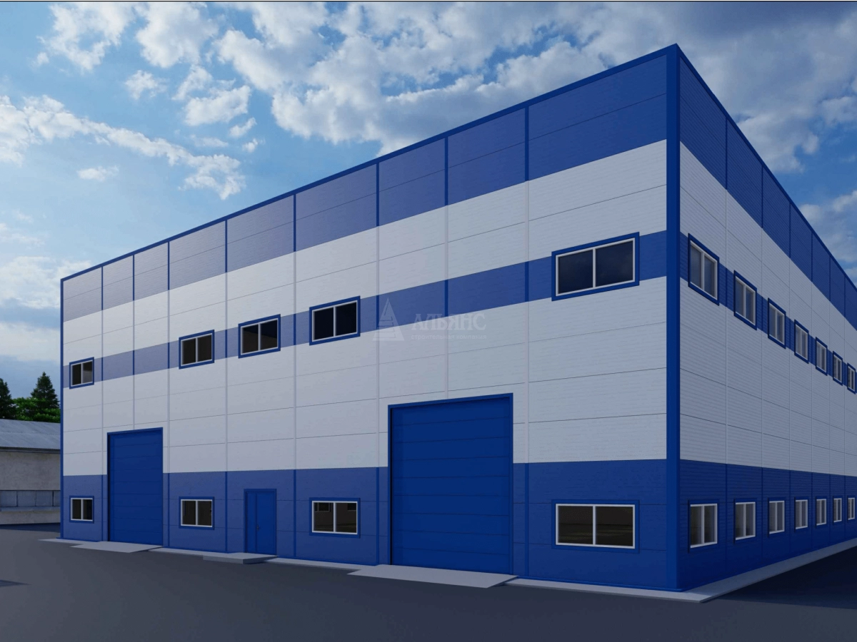 3D визуализация Склад из сэндвич-панелей - фото 2