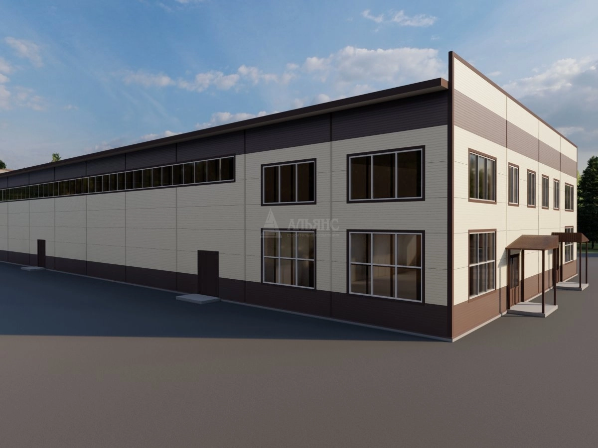 3D визуализация Производственно-деловой комплекс из сэндвич-панелей - фото 3
