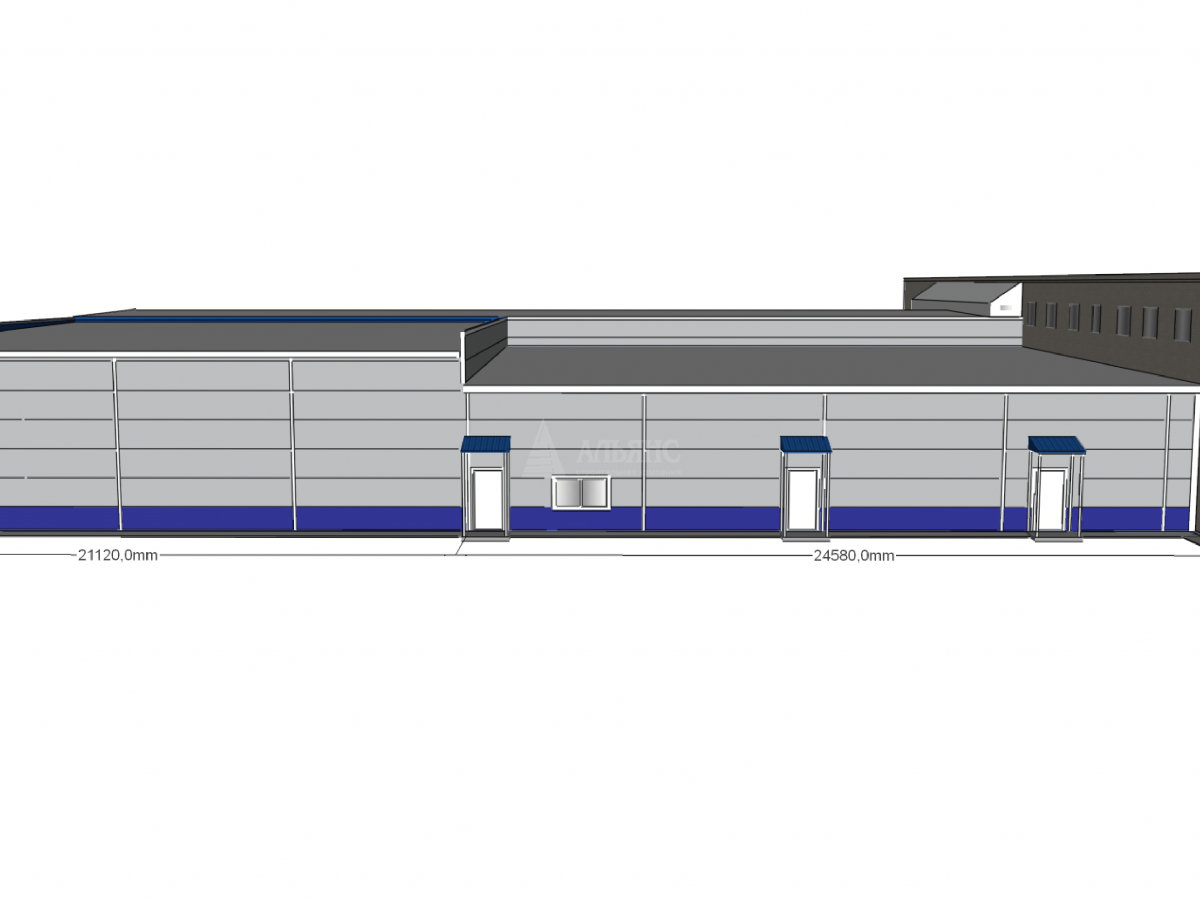 3D визуализация Ангар-склад из сэндвич-панелей - фото 9