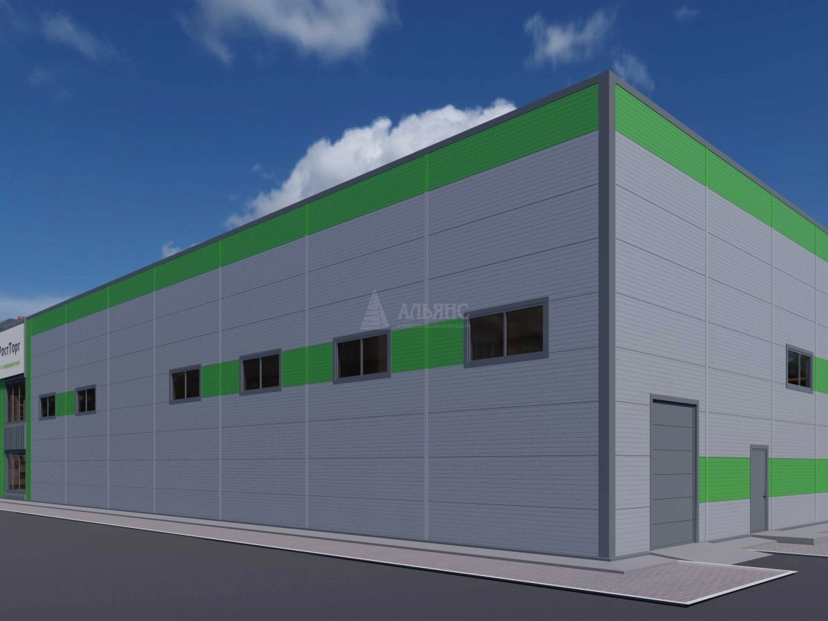 3D визуализация Магазин из сэндвич панелей - фото 4
