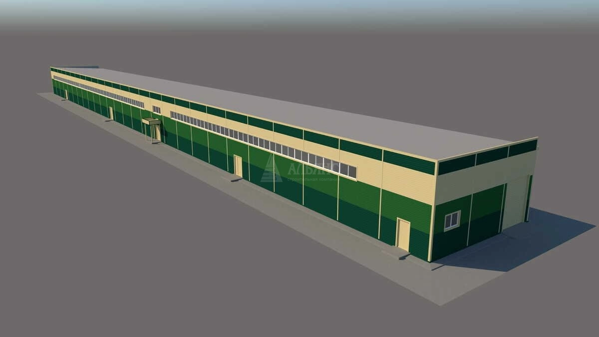 3D визуализация Производственное здание из сэндвич-панелей - фото 15