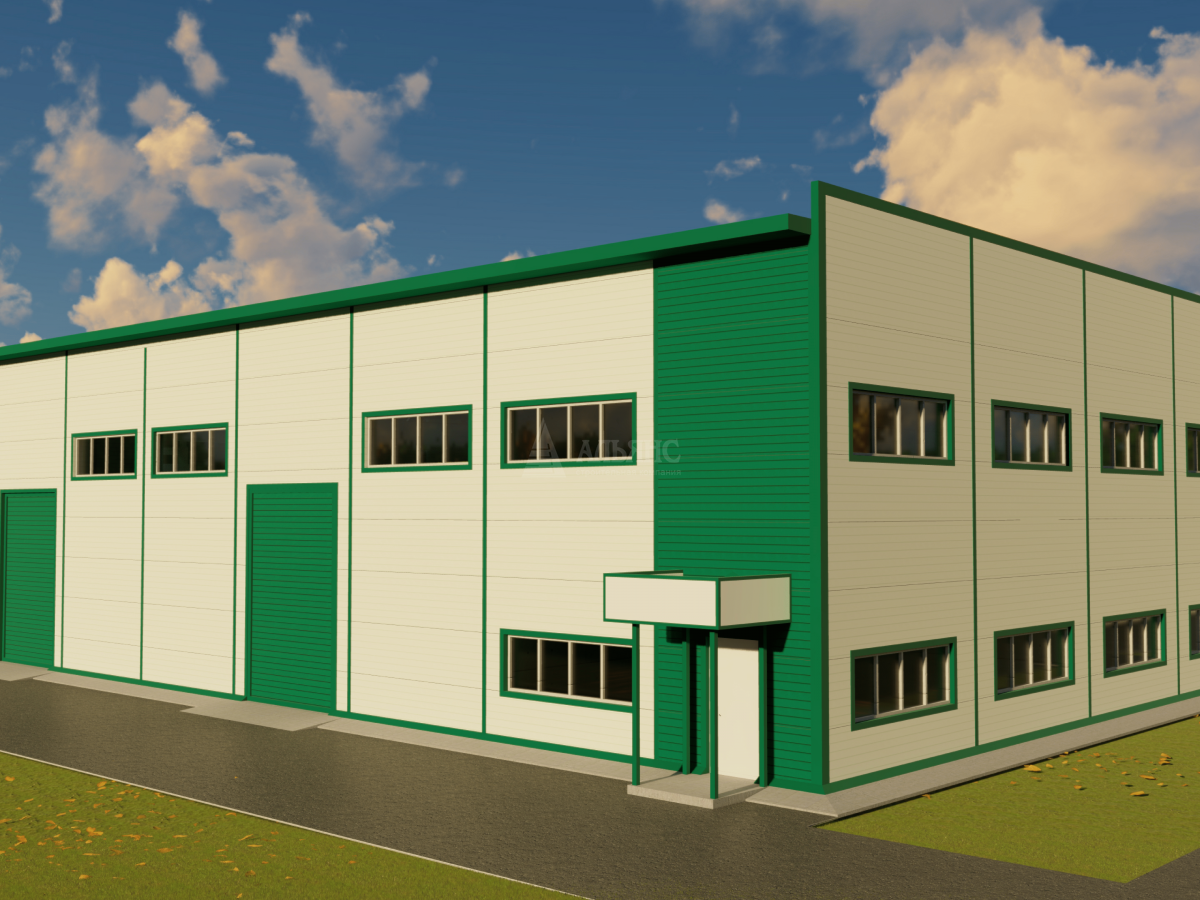3D визуализация Цех из сэндвич-панелей - фото 4