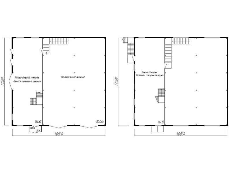 Планировка Грузовой автосервис из сэндвич-панелей -  фото 1